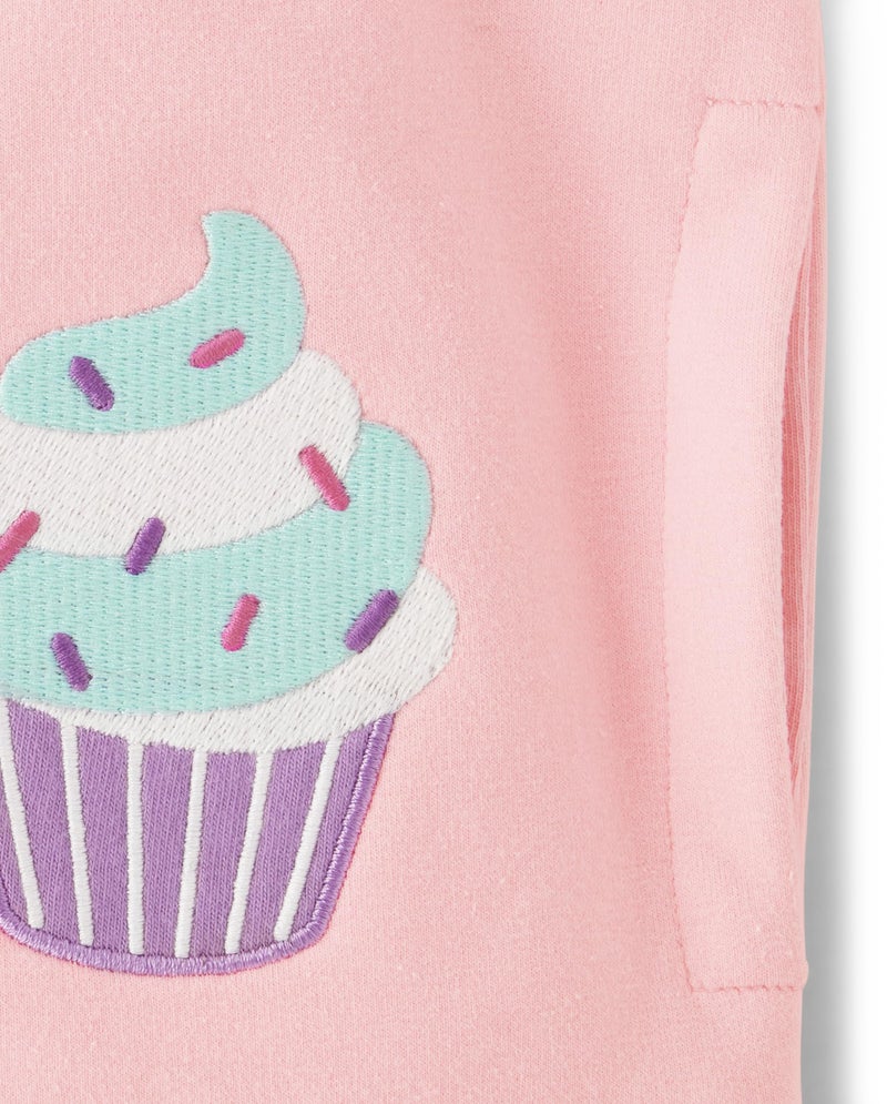 Gymboree,and Toddler Long Sleeve Zip Up Hoodie Sweatshirt,Pink Cupcake,7 - Image 3