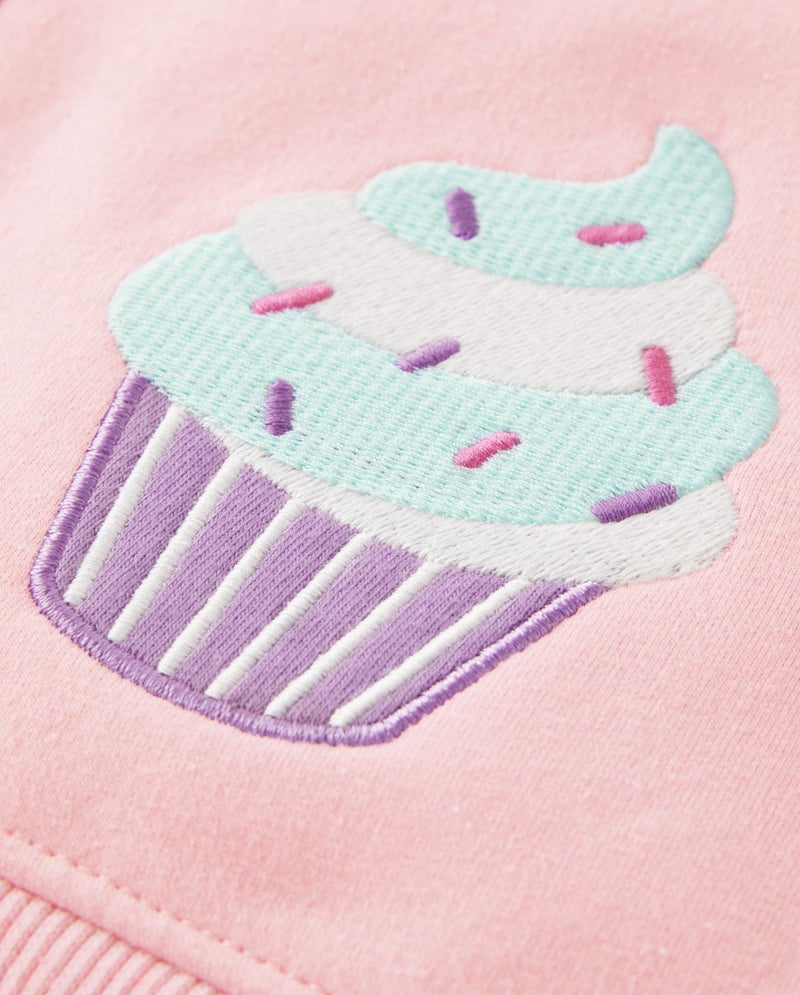 Gymboree,and Toddler Long Sleeve Zip Up Hoodie Sweatshirt,Pink Cupcake,7 - Image 2