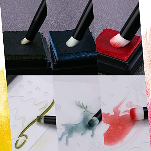 UNIMEIX Mini Blending Brushes for Card Making, Dry Brush Miniature Painting, Background Blender, Small Detailed Paint Watercolor Brushes (12 Pack) - Image 2