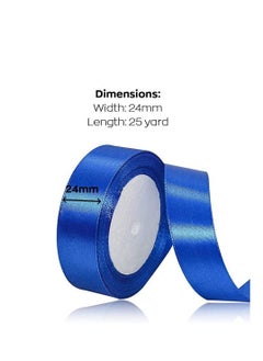 MARKQ Cobalt Blue Satin Ribbon, 24mm x 25yd Fabric Polyester Ribbon for Gift Wrapping, Party Favors, Wedding Decorations, Bow Making, Bouquets, Sewing Projects & Craft Supplies  - Image 2