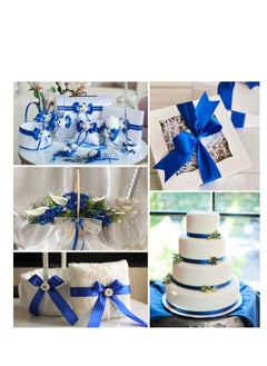 MARKQ Cobalt Blue Satin Ribbon, 24mm x 25yd Fabric Polyester Ribbon for Gift Wrapping, Party Favors, Wedding Decorations, Bow Making, Bouquets, Sewing Projects & Craft Supplies  - Image 4