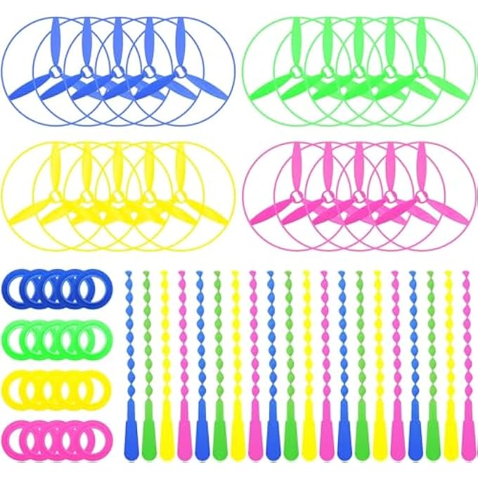 ألعاب دواليب الطيران مع خيط السحب للأطفال (متعددة الألوان، عبوة 15) - Image 4