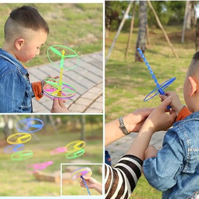 ألعاب دواليب الطيران مع خيط السحب للأطفال (متعددة الألوان، عبوة 15) - Image 3