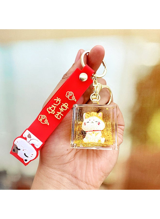 Luckier Cat Doll Girl Crystal elry Gusset Car Keychain Pendant Cute Schoolbag New Year Gift