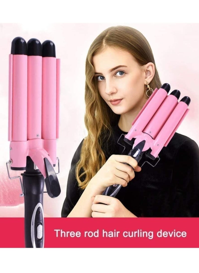 ELTRAZONE - Professional Hair Curler 3 barrel curling iron hair waver 3 barrel Ceramic Triple Barrel Curling Iron 25mm Curling Wand Hair Waver - Image 1