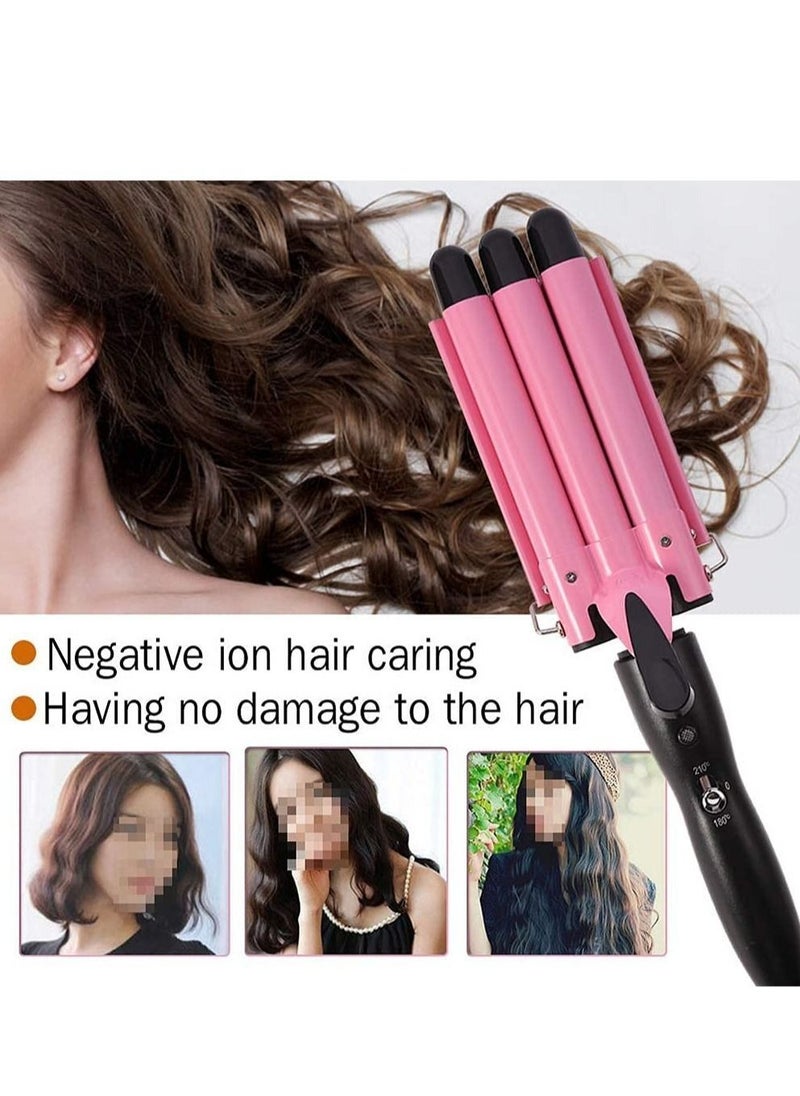 ELTRAZONE - Professional Hair Curler 3 barrel curling iron hair waver 3 barrel Ceramic Triple Barrel Curling Iron 25mm Curling Wand Hair Waver - Image 1