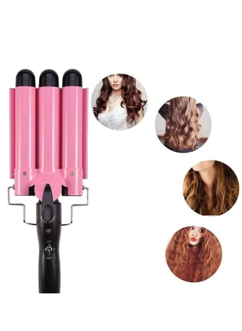 ELTRAZONE - Professional Hair Curler 3 barrel curling iron hair waver 3 barrel Ceramic Triple Barrel Curling Iron 25mm Curling Wand Hair Waver - Image 1
