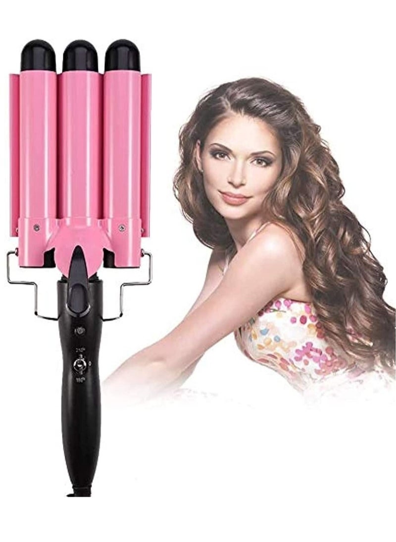 ELTRAZONE - Professional Hair Curler 3 barrel curling iron hair waver 3 barrel Ceramic Triple Barrel Curling Iron 25mm Curling Wand Hair Waver - Image 1
