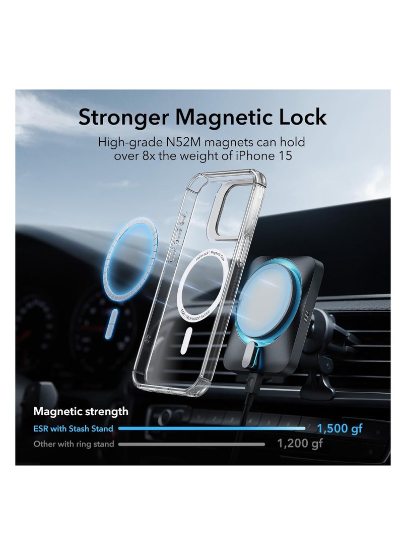 ESR - ESR for iPhone 15 Pro Max Case Full-Body Shockproof Compatible with MagSafe Cover 2-Part Tough Magnetic Phone Case with Stand Exceeds  Protection Armor Series-Clear - Image 1