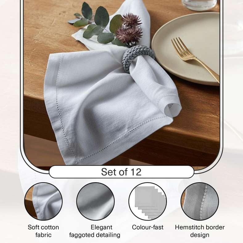 Pan Home Miran 12 Piece Napkin Set - White - Image 4