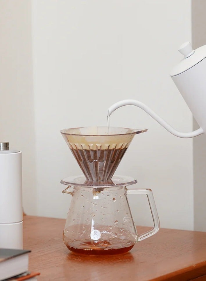 TIMEMORE COMBO PACK - TIMEMORE Sculptor 078S -White - Electric Coffee Grinder, 78mm Flat Burr with TIMEMORE Crystal Eye V60 Brewer Set Size 02 , Color -Clear - Image 5