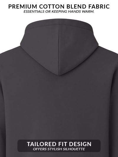 ADRO Mens Cotton Solid Zipper Hoodie Sweatshirts | ZH23-PLN-SG-S Steel Grey - Image 3