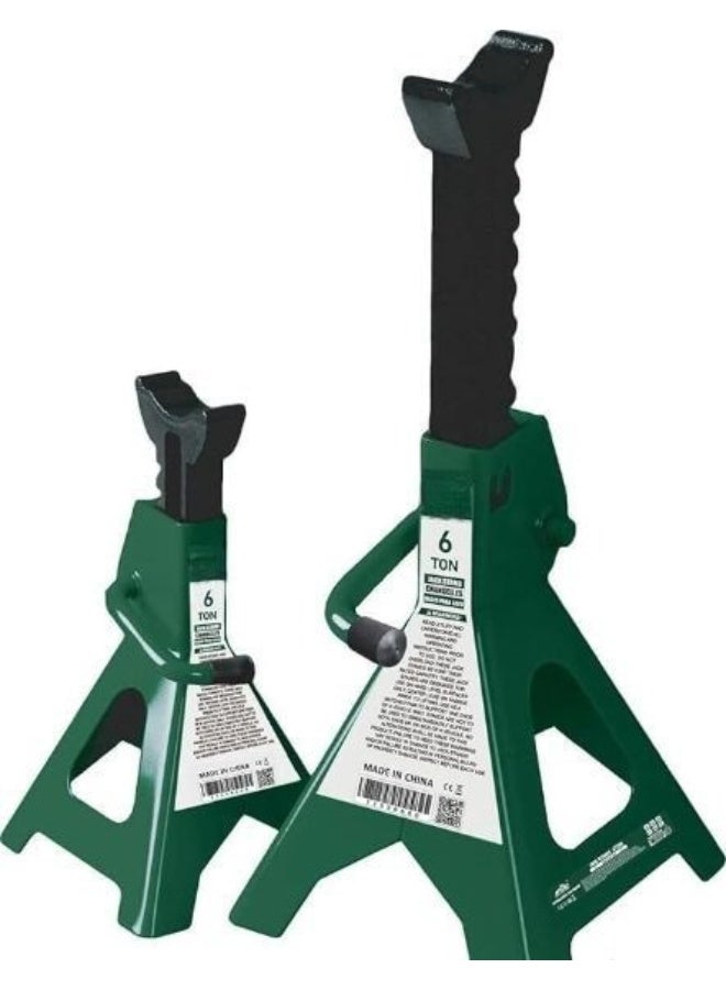 Premium 6-Ton Heavy-Duty Hydraulic Jack Stands Set – 2-Piece Industrial Steel Vehicle Support Stands for Cars, SUVs, and Heavy Equipment (FIT T46004 77550600 Compatible)