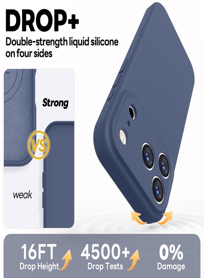Vooii Magnetic Compatible with iPhone 17 Pro Max Case (Compatible with Magsafe) (Upgraded Camera Protection) Liquid Silicone Shockproof Full Body Protective Phone Cover for Women Men, Navy Blue, 6.9” - Image 4