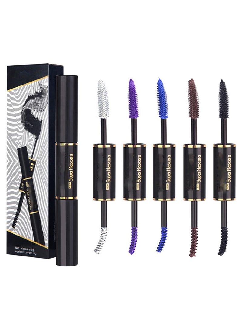 5 Color Waterproof Mascara Set Long Lasting Thick Volumizing Lengthening Eyelash Makeup for Defined Curl and False Lash Effect - Image 2