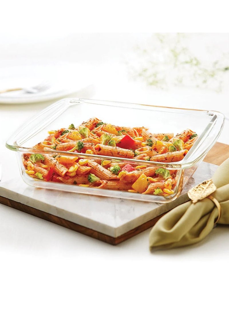 3Diamonds Baking Tray Glass  1000ml (Small Size) Square, Baking Pan,  Glass Baking Dish, Baking Pans for Lasagna, Leftovers, Cooking, Kitchen, Freezer-to-Oven and Dishwasher  - Image 3
