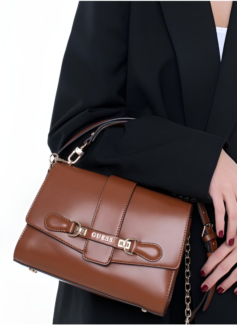 GUESS Guess Brown Top Handle Satchel  For Women  - Image 4