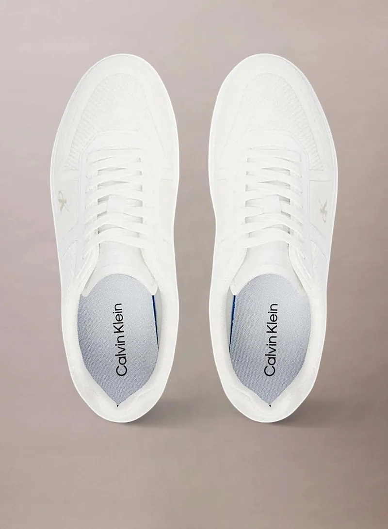 Calvin Klein Triple Bright White CK Baseline - Knit Signature Logo Trainers for Men | Best Price UAE