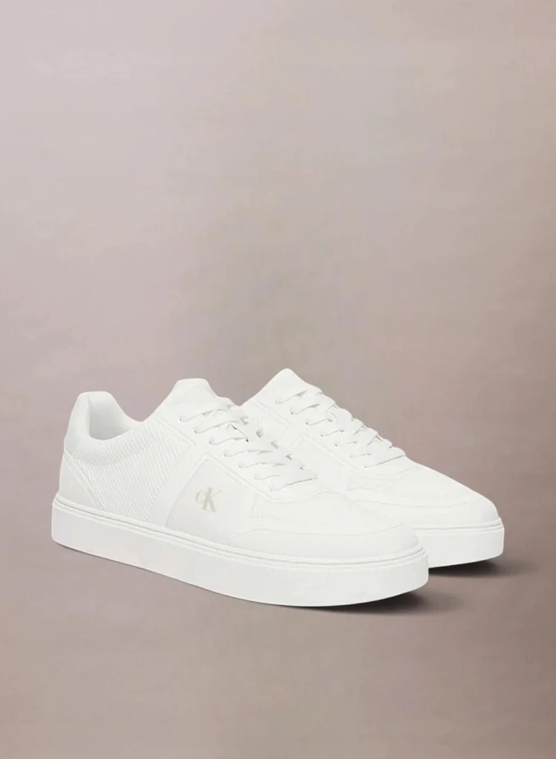 Calvin Klein Triple Bright White CK Baseline - Knit Signature Logo Trainers for Men | Best Price UAE