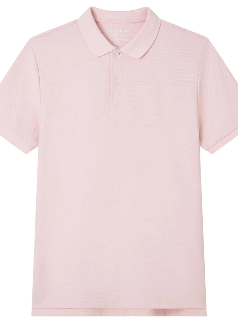 GIORDANO  Men's Slim Waffle Knit Premium Polo for Men | Best Price UAE