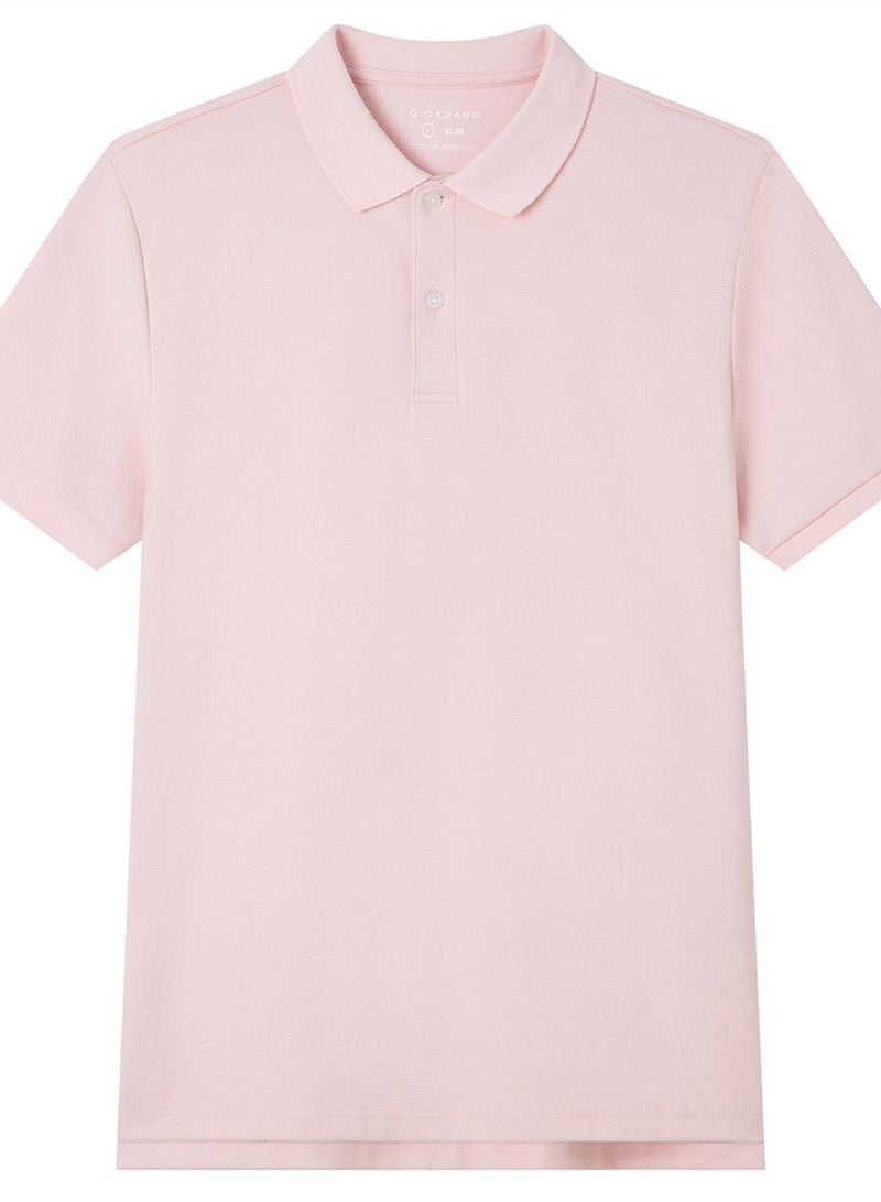 GIORDANO Men's Slim Waffle Knit Premium Polo - Image 3
