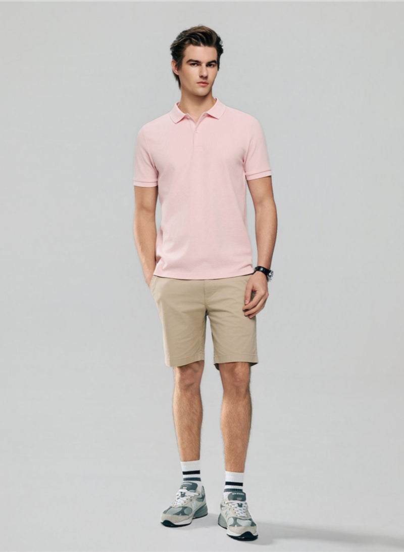 GIORDANO Men's Slim Waffle Knit Premium Polo - Image 2