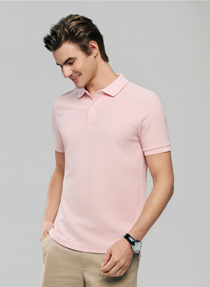 GIORDANO Men's Slim Waffle Knit Premium Polo - Image 1