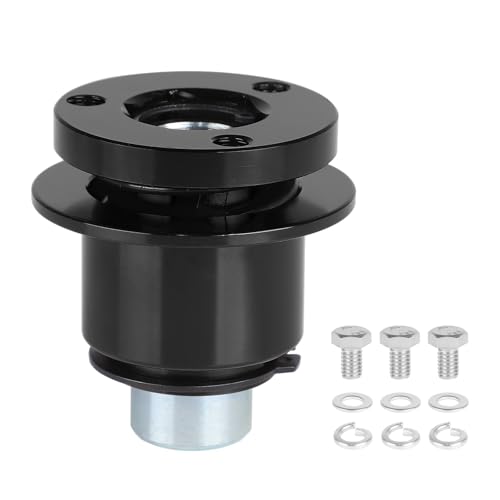 CNSPEED 3 Hole Steering Wheel Quick Release Hub Adapter, Car Universal 360° Steering Wheel Quick Release Disconnect Hub Fast Disassembly (Black) - Image 1