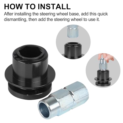 CNSPEED 3 Hole Steering Wheel Quick Release Hub Adapter, Car Universal 360° Steering Wheel Quick Release Disconnect Hub Fast Disassembly (Black) - Image 5