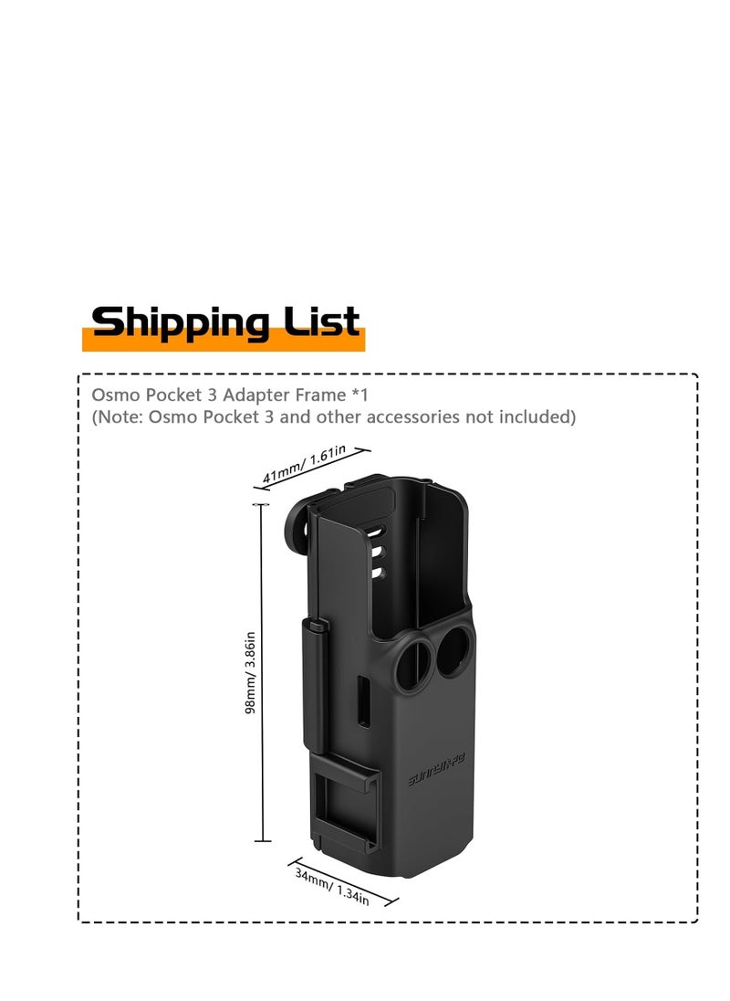 SYOSI - Pocket 3 Extension Adapter, Camera Adapter Mount Handle Frame with Cold Shoe Compatible with Light Microphone Tripod Expansion Mount Backpack Clip Bike Clamp for DJI Osmo Pocket 3 Accessories - Image 1
