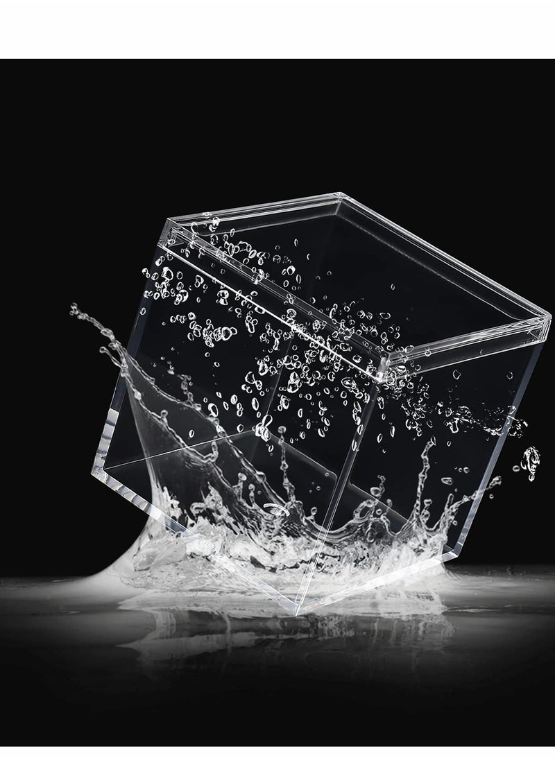 Clear Acrylic Plastic Square Cube,4 Pack Small Plastic square cube containers with Lid Storage Box 2.2x2.2x2.2Inch/55X55X55mm for Candy Pill and Tiny Jewelry