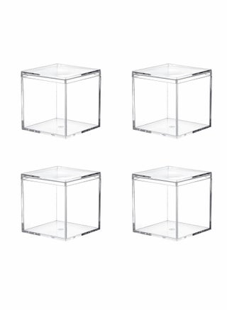 Clear Acrylic Plastic Square Cube,4 Pack Small Plastic square cube containers with Lid Storage Box 2.2x2.2x2.2Inch/55X55X55mm for Candy Pill and Tiny Jewelry - pzsku/ZD8C23A59231A30E21378Z/45/_/1716943330/3eda537b-edda-490f-a217-020d622cfc4e