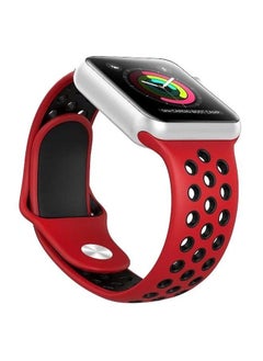 Silicone Sport Band for Apple Watch Made of high quality material to reduce wear and prevent skin irritations Red and Black Size 42/44/45/49