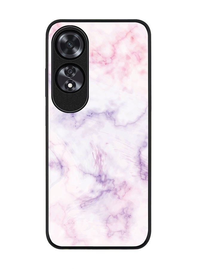 Stylizedd Rugged Black edge case for Oppo A60, Slim fit Soft Case Flexible Rubber Edges Anti Drop TPU Gel Thin Cover -  Marble Print Cotton Candy - Image 1