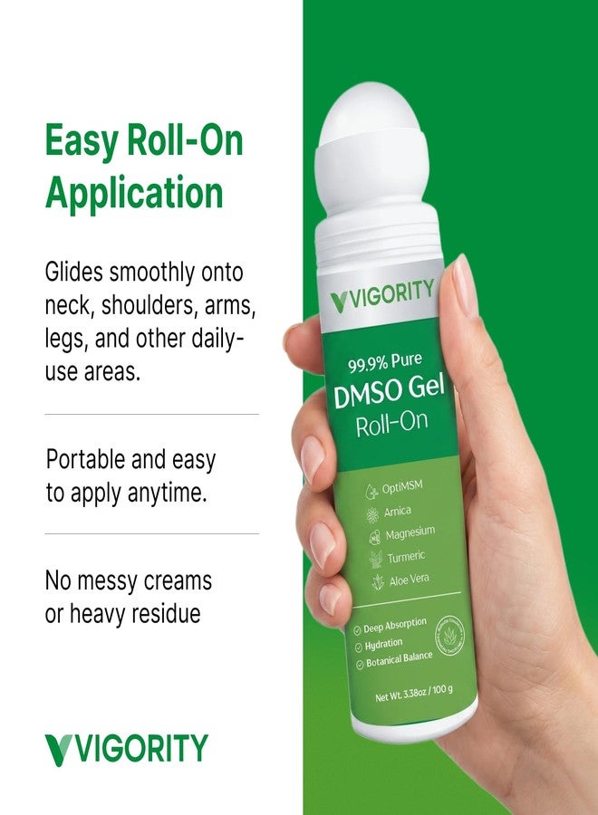Vigority 99.9% Pure DMSO Roll-On Gel - Premium Skin Conditioning Cream with Aloe Vera, Magnesium, MSM & Botanical Extracts - Fast-Absorbing, Non-Greasy Daily Skin Care - 3.53 oz (100g) - Image 3