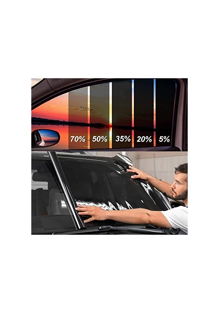 TOYOCO Window Tint Film for Cars 5 VLT 30 in x 25Ft Ceramic Automotive Window Film Blocks 99 UV IR Rays Heat Resistant Anti Glare Film for Windshield Scratch Resistant Sun Shade Auto Tint Roll - Image 1