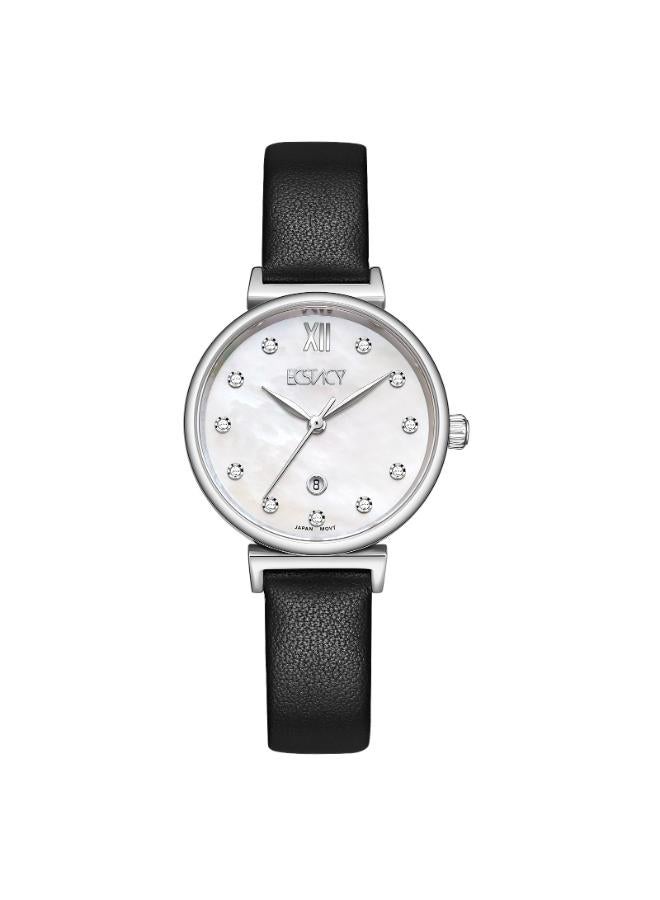 ECSTACY Women's Leather Analog Watch E25507-SLBM - 30mm mm - Image 1