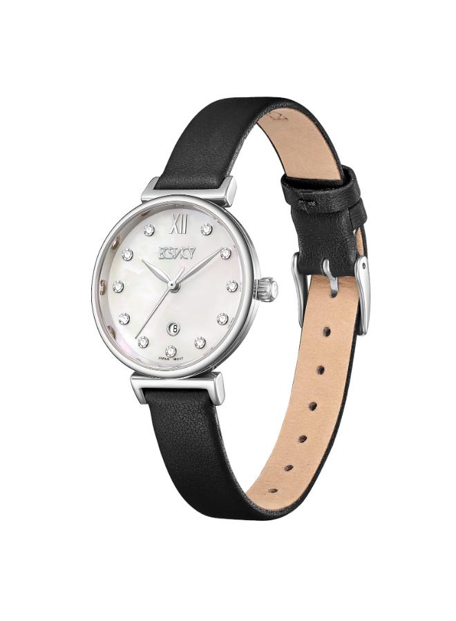 ECSTACY Women's Leather Analog Watch E25507-SLBM - 30mm mm - Image 2