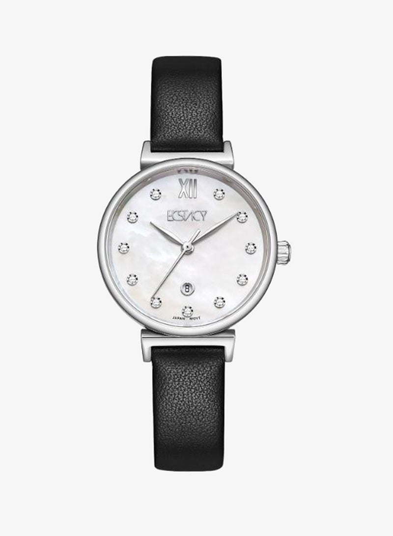 ECSTACY Women's Leather Analog Watch E25507-SLBM - 30mm mm - Image 1