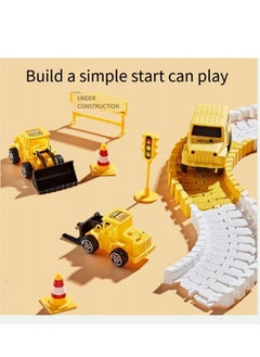 Generic Kids Toys 334 PCS Construction Race Tracks Toy for 3 4 5 6 7 8 Year Old Boys Girls, toy car 5 PCS Truck Car and Flexible Track Play Set Create A Engineering Road Games Toddler Toys Birthday Gifts  - Image 4