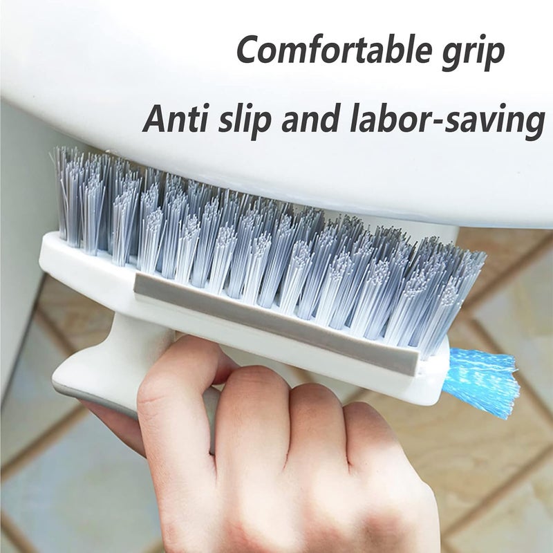 comfrt 2022 Grout Cleaning Brush - Manual Stiff Bristles Cleaner Brush - Scrub Brush for Bathroom and Kitchen Crevice - No Dead Corner Cleaning Brush with Handle for Tile Floor - V-Shape (A-2PC) - Image 5