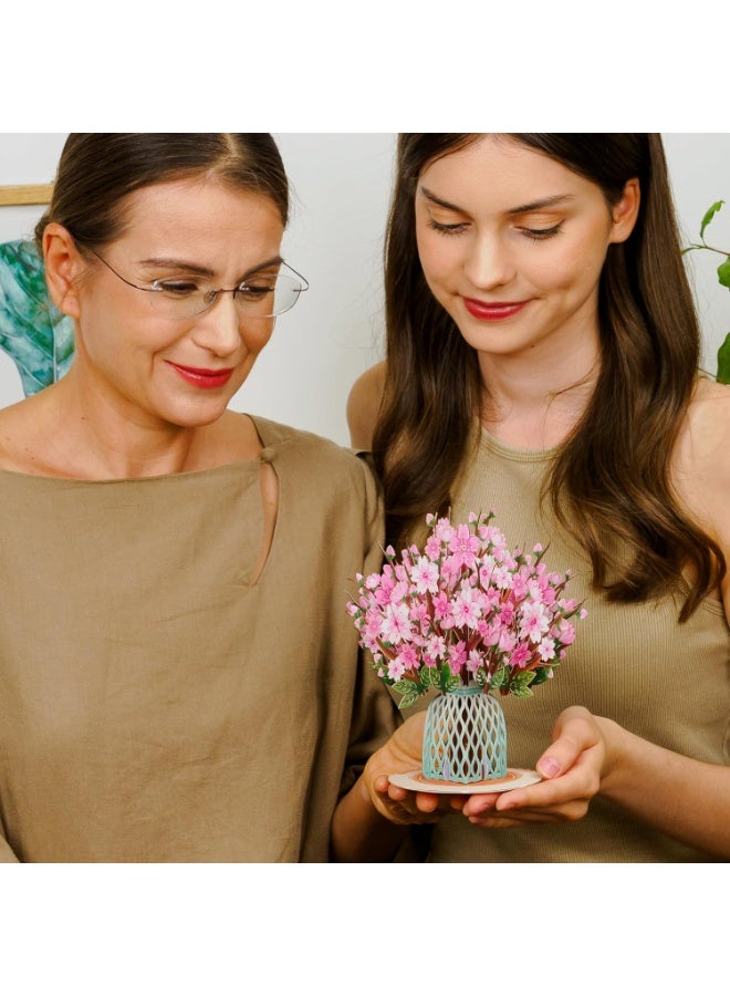 3D Flower Bouquet Mother's Day Pop Up Card, with Cherry Blossom Bouquet Forever Keepsake, Gift for Mothers Day, Birthday, Graduation, Get Well, Thank You, All Occasion - Image 3