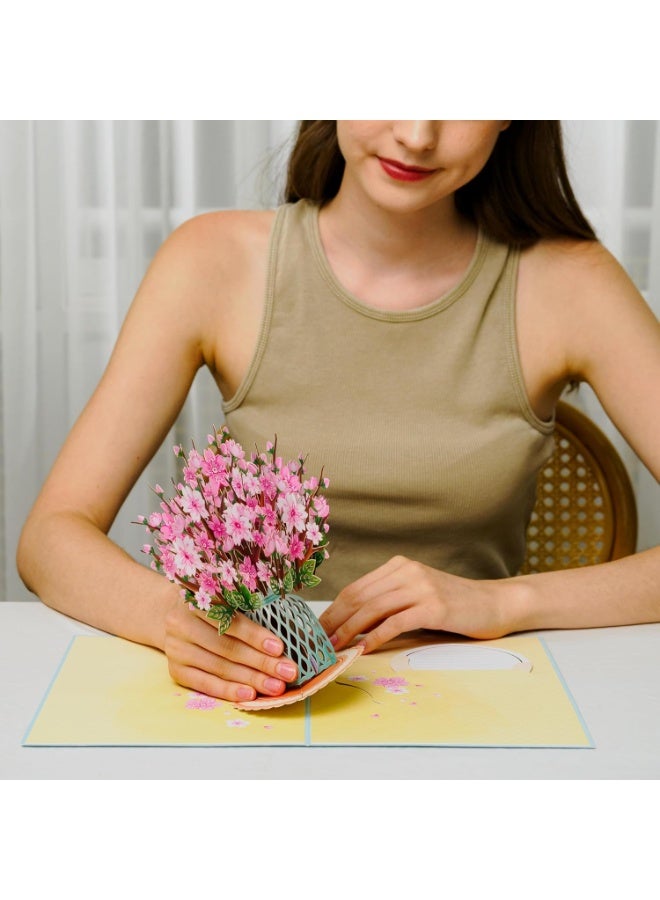 3D Flower Bouquet Mother's Day Pop Up Card, with Cherry Blossom Bouquet Forever Keepsake, Gift for Mothers Day, Birthday, Graduation, Get Well, Thank You, All Occasion - Image 2