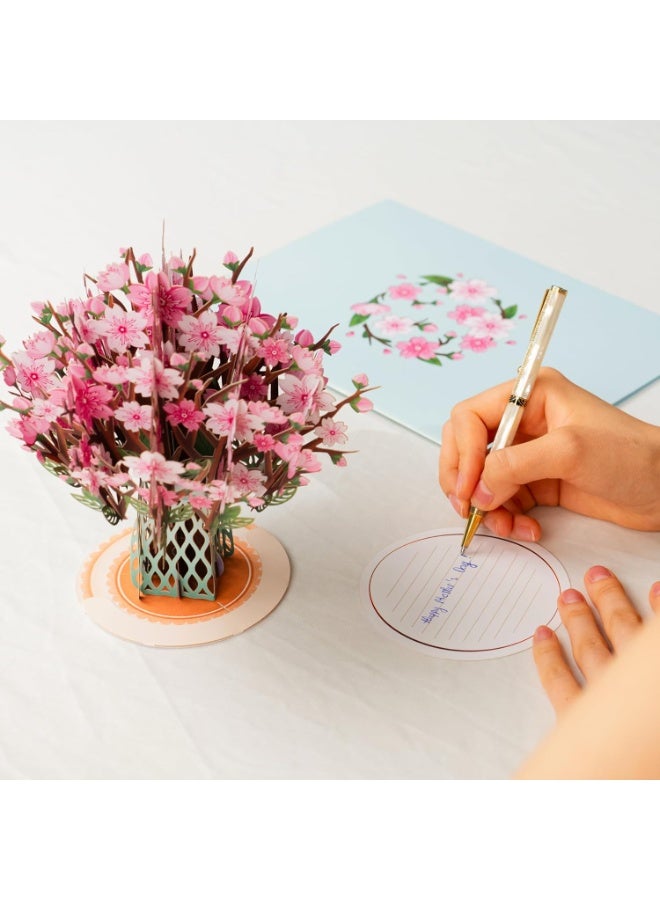 3D Flower Bouquet Mother's Day Pop Up Card, with Cherry Blossom Bouquet Forever Keepsake, Gift for Mothers Day, Birthday, Graduation, Get Well, Thank You, All Occasion - Image 4