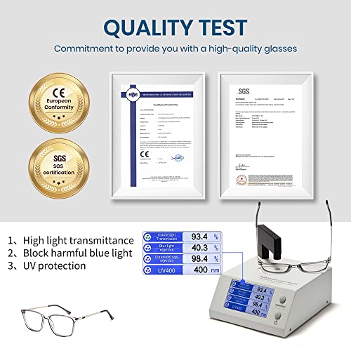 Cyxus نظارات سيكسوس لحجب الضوء الأزرق للرجال والنساء نظارات الكمبيوتر والألعاب إطار مستطيل TR90 مضاد للإجهاد البصري UV400 رمادي - Image 4