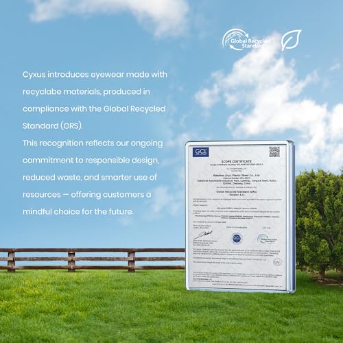 Cyxus نظارات سيكسوس لحجب الضوء الأزرق للرجال والنساء نظارات الكمبيوتر والألعاب إطار مستطيل TR90 مضاد للإجهاد البصري UV400 رمادي - Image 5