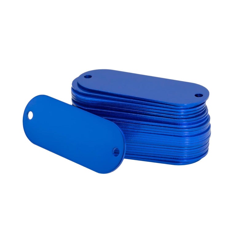 علامات معدنية من الفولاذ المقاوم للصدأ الأزرق للنقش الدائم وختم ملصقات المعدات الخارجية - Image 2