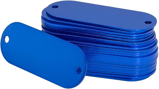 علامات معدنية من الفولاذ المقاوم للصدأ الأزرق للنقش الدائم وختم ملصقات المعدات الخارجية - Image 1