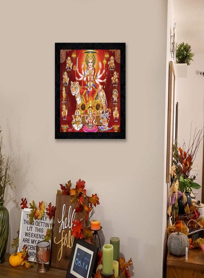 Poster n Frames PNF Nav Durga Wooden Photo Frame With Acrylic Sheet|Pooja|Daily Worship Routine|Home Walls & Decoration|Best Gifting Option(Multicolour,Medium) - Image 2
