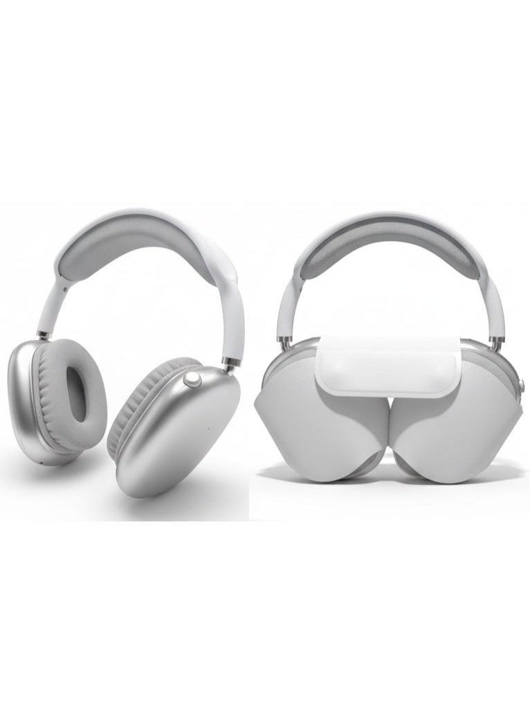 new generation of p9 Wireless Bluetooth Headphone - Over Ear Stereo Music Headset with Memory Card Support, Gaming Headphones with Built-in Microphone for Laptop, Mobile Phone, PC - White - Image 1